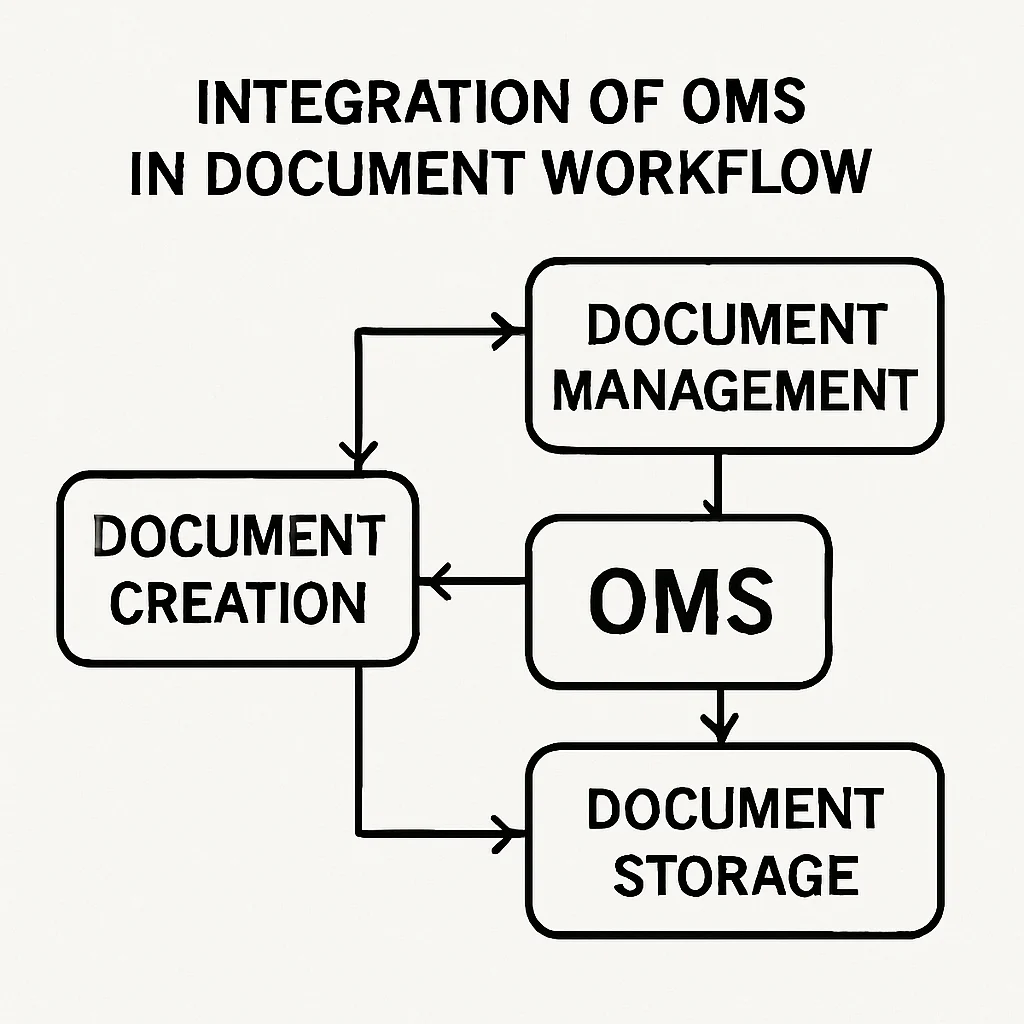 OMS integration with document workflow management systems